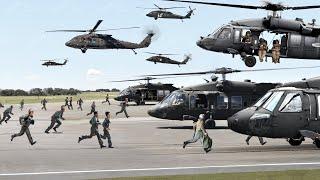 US Pilots Rush for Their Massive Helicopter And Perform Mass Takeoff