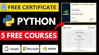 5 FREE Python Courses with Certificates | Learn Python for FREE in 2025 