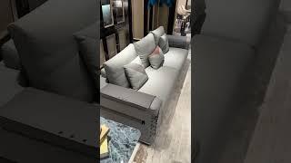 New Design Leather Sofa with Stainless Frame # #luxuryfurniture #luxurysofa #leathersofa #furniture