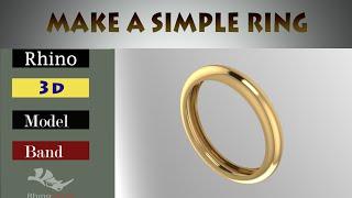 Make a Simple ring in rhino/download FREE/cad 3d modeling #tutorial