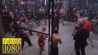 Jet Li fights in a cage against all the fighters in the movie Cradle 2 the Grave (2003)