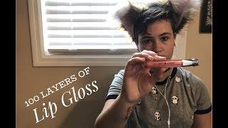 ASMR Applying 100 Layers of Lip Gloss