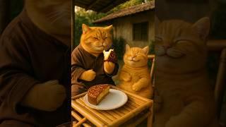 It is Bin's favorite cake. #cateating #cat#meomeomeo #catmukbangasmr