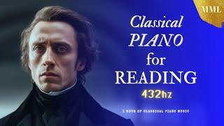 Beautiful Classical Piano Melodies to Accompany Your READING Time 432Hz｜適合閱讀的舒緩古典鋼琴 432赫茲｜