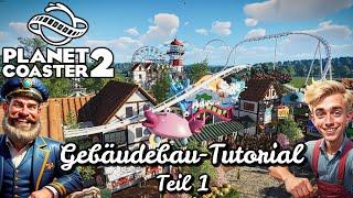 Planet Coaster 2 Gebäudebau Tutorial Deutsch - Teil 1: Grundrisse, Dächer, Raster- & Freiformobjekte