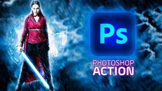 Rain Effect Photo Manipulation Photoshop Tutorial | Photoshop Action