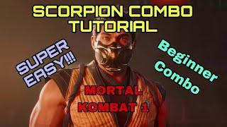 MK1 - Scorpion Combo Tutorial - Beginner, SUPER EASY - Mortal Kombat 1