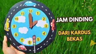 Jam dinding dari kardus bekas  || wall clock making craft ideas