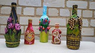 4 ideas for bottle decor. DIY decor