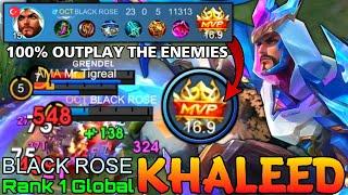 MVP 16,9 Points! Monster Khaleed Aggressive Play - Top 1 Global Khaleed by BLACK ROSE - MLBB