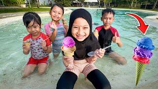 AQILA PESTA ES KRIM DIKOLAM RENANG