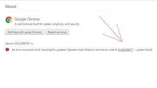 Fix An error occurred while checking for updates-error code 4:0xA0430817