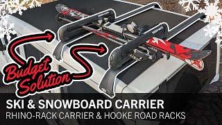 Budget Ski & Snowboard Carrier Solution for Jeep JL Sky One-Touch: Rhino-Rack & Hooke Road Racks