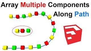 Array Multiple Components Along Path in SketchUp