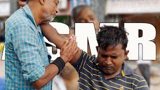 COSMIC STREET INDIAN BARBER HEAD MASSAGE | OLD MAN RELAXING MASSAGE | ASMR