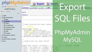 Export SQL Dump From PhpMyAdmin MySql