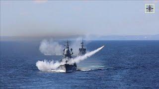 Russian Marshal Shaposhnikov modernized frigate Fires New Artillery Systems in Sea of Japan!