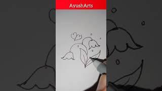 How to a Aesthetic Flower  #drawing #art #ayusharts #shorts #viralshorts