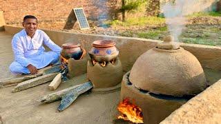 How to Make Multiple Clay Stoves | Primitive Technology Of Outdoor Cooking Stoves | Mitti Ka Chulha