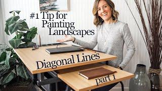 My #1 Tip for Landscape Paintings- Diagonal Lines Part 1