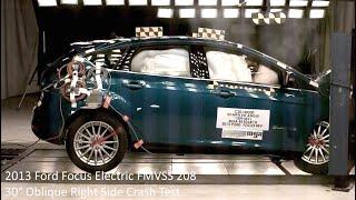 2012-2018 Ford Focus Electric FMVSS 208 Unbelted Frontal Crash Test (30° Right Side Oblique)