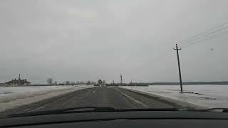 Timelapse road Minsk - Kopyl December 2022 last day of the year