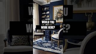 Stunning Navy Home Office – Yes or No?  #bluehome #blueinterior #blueinspiration #blueinspiration