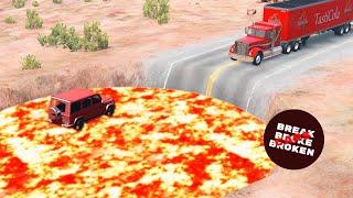 Cars vs Giant Lava Pit  | BeamNG.drive | Crash Cars