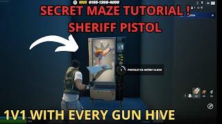How to beat the maze guide on the 1V1 WITH EVERY GUN HIVE MAP FORTNITE CREATIVE FIND SHERIFF PISTOL