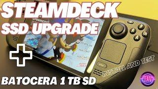 SteamDeck 64GB eMMC to 1TB Upgrade / Batocera 1TB SD Play Test