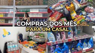 COMPRAS DO MÊS NO MERCADO PARA DUAS PESSOAS | GRÁVIDA DE 8 MESES