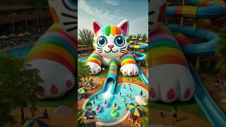 ️ Evolution of Cat : Big Water Slide  Maiw Milky  #cat #cute #love #shorts