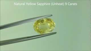 Natural Yellow Sapphire - Unheated 9 Carats Oval- by Gandhi Enterprises