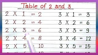 2x1=2 Multiplication | Table of 2 | Table of 3 | RSGauri