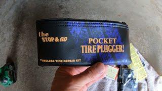 Motorcycle Tire repair with Stop and Go Tire Plugger