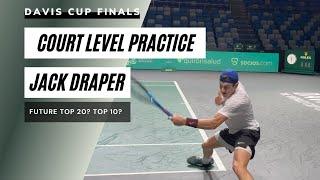 Jack Draper is impressive to watch. Future Top 10 ? (Davis Cup Finals 2023 | Court Level Practice)