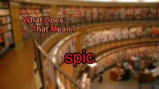 What does spic mean?