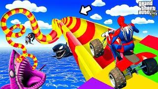 SPIDER-MAN Enters The WILDEST WATER SLIDE MAZE 🪂 GTA 5 SUPERHERO Challenge Race!