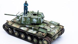 Tamiya 1/35  KV-1   Try a new airbrush! #tankmodel #scalemodel #howtopaint