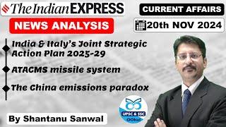 Indian Express Newspaper Analysis | 20 NOVEMBER 2024 | Indian Express EXPLAINED analysis #upsc2025