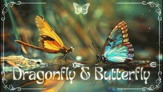 DRAGONFLY & BUTTERFLY | 4K Peaceful Nature Scene & Soothing Piano  Music for Relax/Sleep/Focus