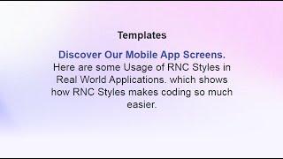 RNC Styles Templates | RNC Styles | React Native Custom Styles.