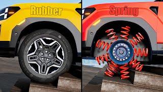 Spring Wheel vs Rubber Wheel #2 - Beamng drive