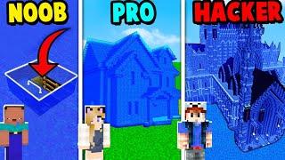 MINECRAFT - DOM Z WODY CHALLENGE | NOOB vs PRO vs HAKER | Vito vs Bella