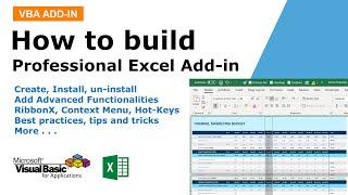 How to build Professional Excel Add-in. Excel Add-in Development course