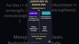 Why Senior Devs Don’t Use for Loops Anymore in JavaScript  | Junior vs Senior Dev Ep 4