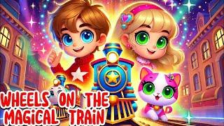  Wheels on the Train  | Fun Magical Train Ride with Jack, Daisy & Ping Pong | Kids Rhyme Song