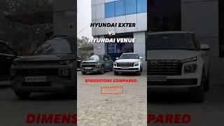 Hyundai Exter Vs Hyundai Venue! Which one is bigger? #suv #dimensions #comparison #hyundai