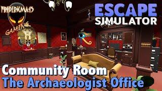 Escape Simulator : THE ARCHAEOLOGIST OFFICE (All Gems Locations) - Community Room