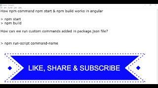 How npm command npm start & npm build works in angular